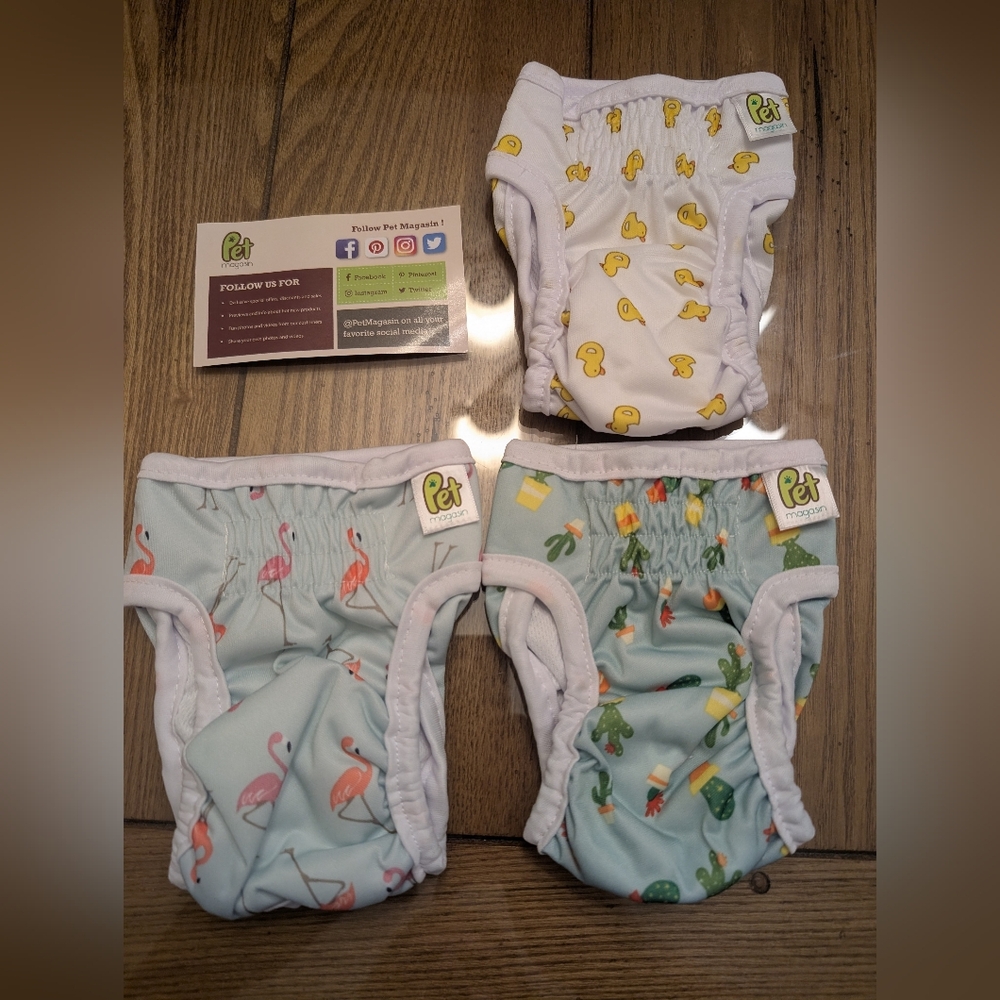 Pet Magasin Durable Washable Dog Diapers For Dogs, Cats & Other Pets Size  XS